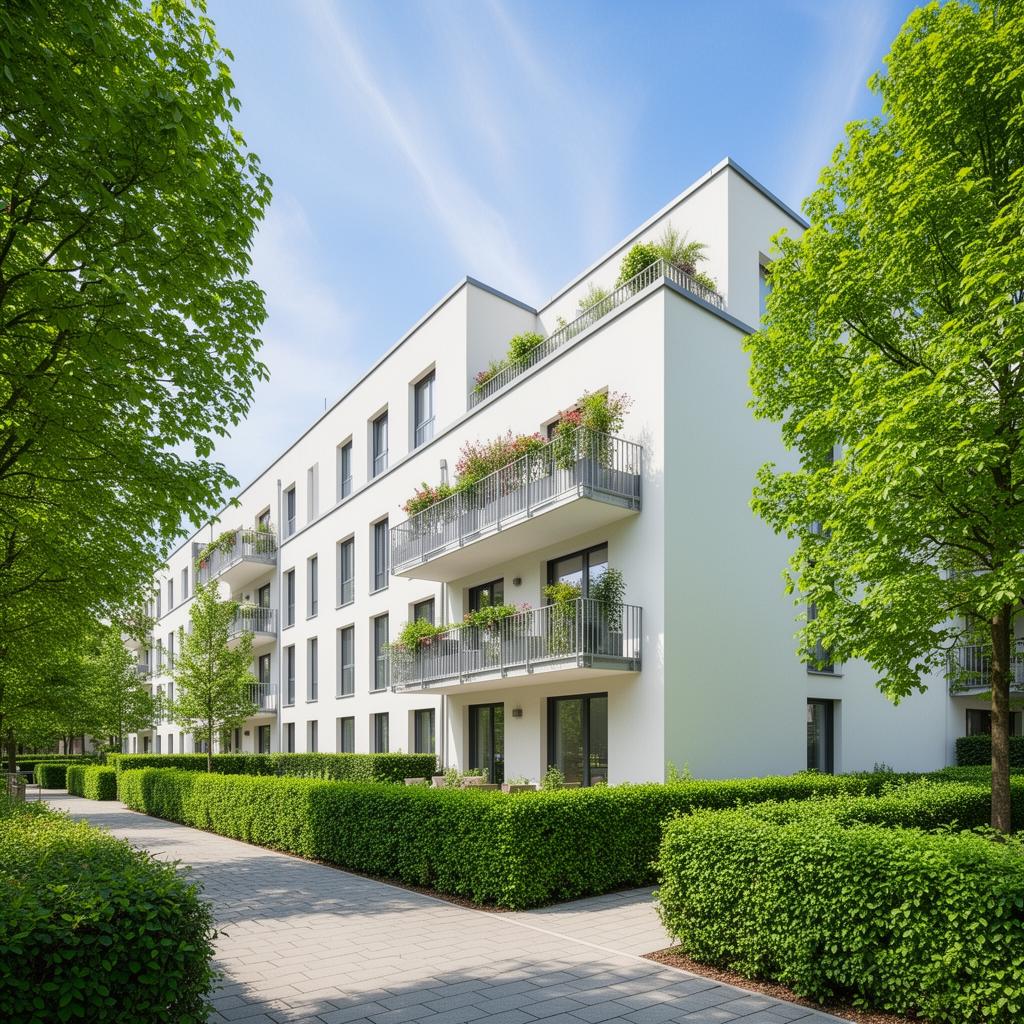 Moderne Wohnanlage mit Grünflächen — typische Objekte für die RELAXA Mietverwaltung