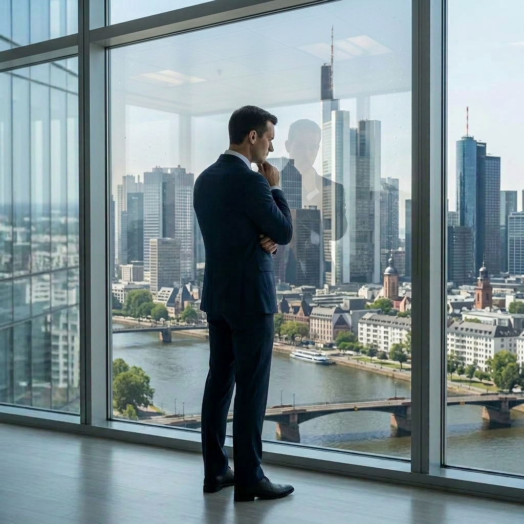 Professioneller Eigentümer prüft Immobilienportfolio am Laptop